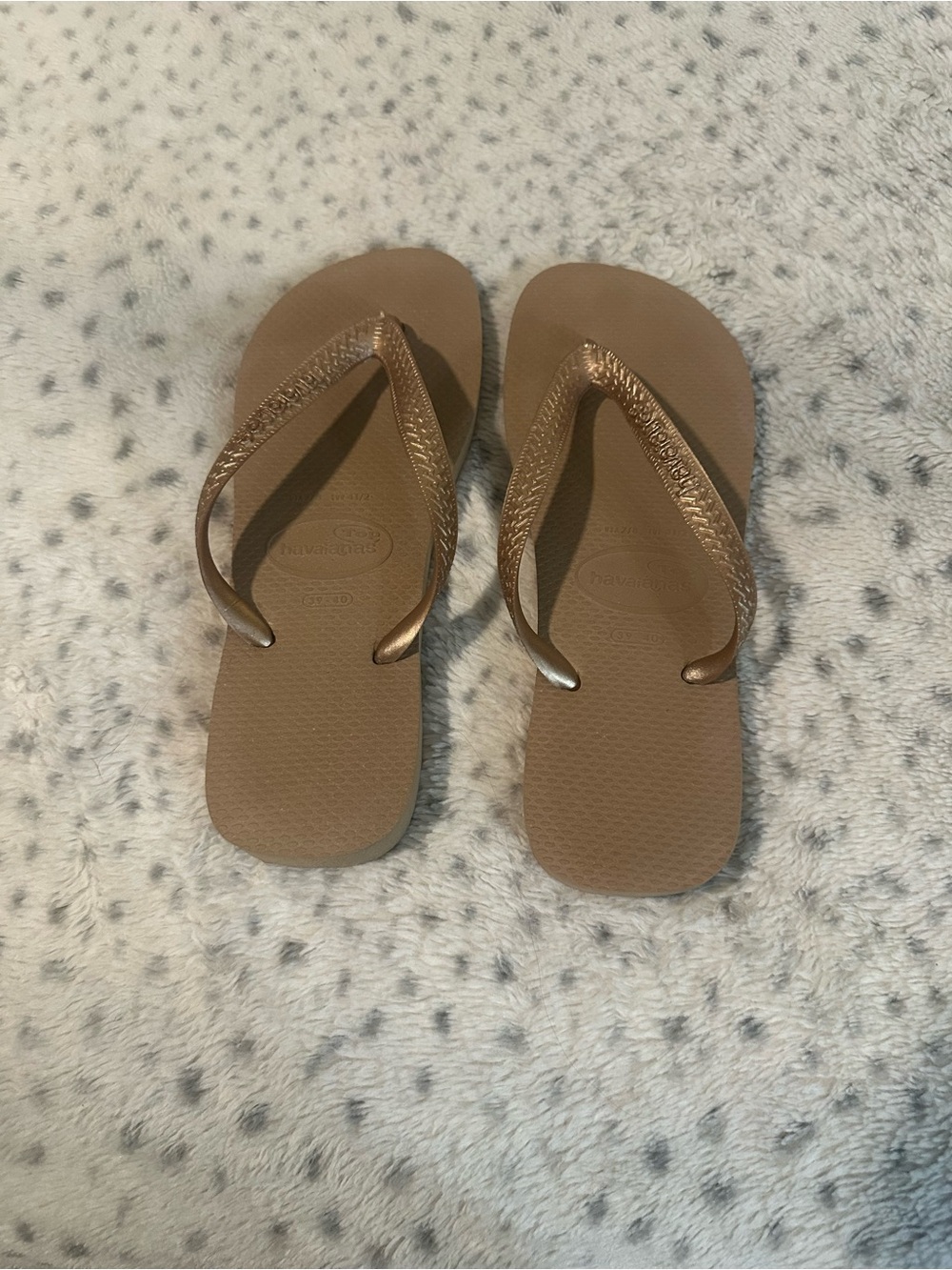 Havaianas Bronze Metallic Strap Brown Flip Flops